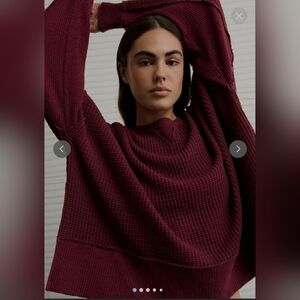 NWT American Eagle AE Big Hug Crew Neck Waffle Sweatshirt Size Medium